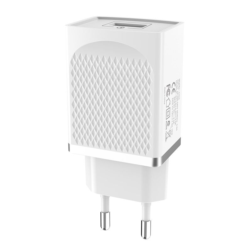 Зарядний пристрій для телефону з швидкою зарядкою QC 3.0 HOCO C42A |1USB, 3A, 18W, QC3.0| Білий