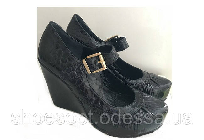 Туфлі танкетки жіночі шкіряні, фото 1