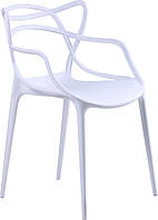 Дизайнерський пластиковий білий стілець для вулиці та дому, штабельований лофт AMF Viti каркас Пластик Білий