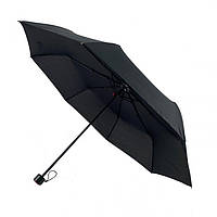 Парасолька механічна чоловіча Feeling Rain чорна на 8 спиць, парасолька з прямою ручкою від дощу, парасолька кишенькова