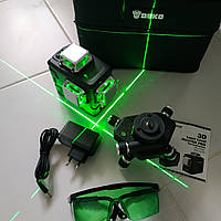 НАЙНИЖЧА ЦІНА НОВИНКА 2025 DEKO DKLL12PB2 ЗЕЛЕНИЙ ПРОМІНЬ 50 м Лазерний ударостійкий нівелір 3D green