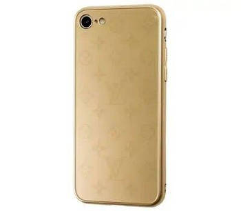 Чохол скляний Glass Case Louis Vuitton Луї Вітон для iPhone 7 (07) Gold золотий