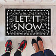 Килимок під двері з принтом Let it snow подарунок на Новий рік, фото 2