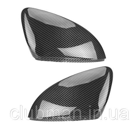 Накладки на дзеркала VW (Фольцваген) Golf MK7, MK7.5, E-GOLF, Touran (5T) Чорний Карбон