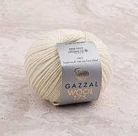 Пряжа из мериноса Gazzal Wool 175 300 молочный (Газзал Вул 175)