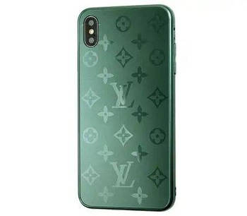 Чохол скляний Glass Case Louis Vuitton Луї Вітон для iPhone Xs Max (04) Pine green зелений