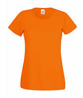Женская футболка однотонная оранжевая 372-44