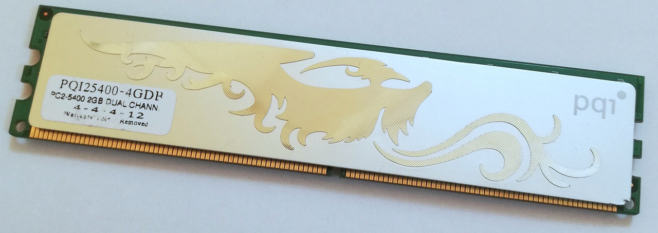 Ігрова оперативна пам'ять PQI DDR2 2Gb 667MHz PC2 5400U CL4 (PQI25400-4GDB) Б/У МІНУС