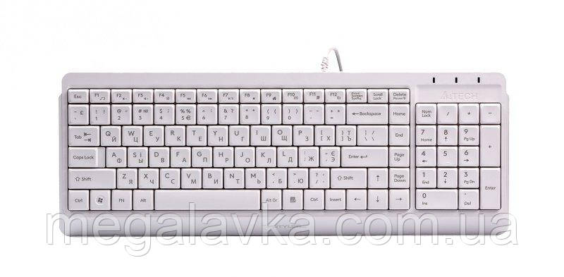 Клавіатура A4Tech FK15 (White) Fstyler Wired Keyboard USB, White, (US+Ukrainian+Ukrainian) - MegaLavka