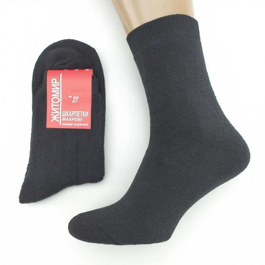 Шкарпетки чоловічі махрові високі Житомир 27р чорні 20033248, фото 1