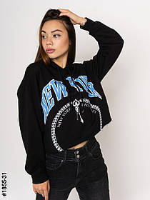 1855-31 Батник жіночий двунитка з принтом норма (3 од: S-M, M-L, L-XL)