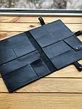 Шкіряна папка для морських документів (папка для документів моряка) чорна, фото 2