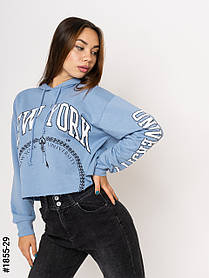 1855-29 Батник жіночий двунитка з принтом норма (3 од: S-M, M-L, L-XL)