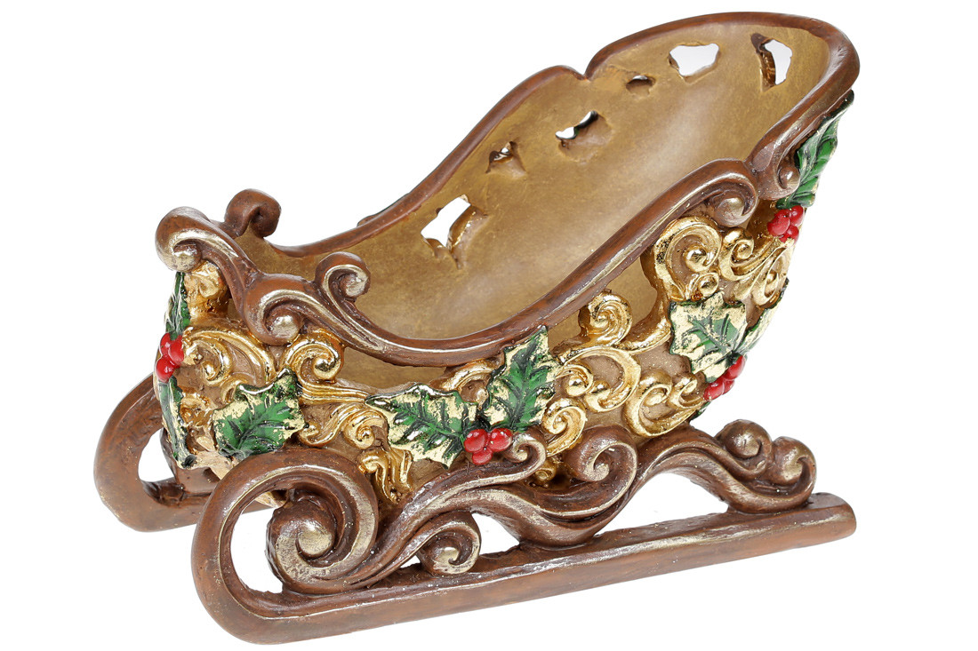 Новорічний декор Сані 24см із золотим орнаментом 813-123, фото 1