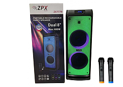 Колонка акумуляторна ZPX-7779 partybox з радіомікрофонами (200W/USB/BT/FM/TWS)