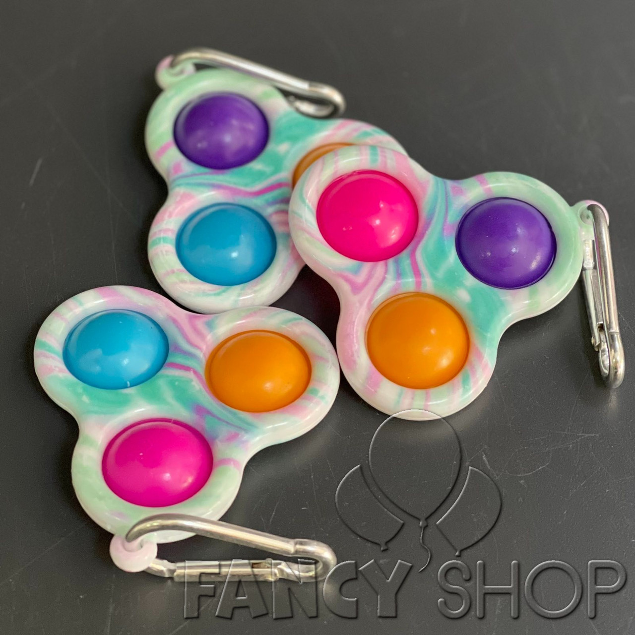 Брелок - антистрес "Сімпл дімпл" трійка, макарун, Игрушка-брелок "Pop it", фото 1