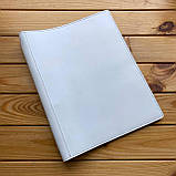 Шкіряна папка з кільцевим механізмом для документів А4 біла, фото 2