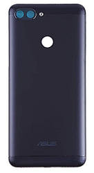 Задня панель корпусу (кришка) для Asus ZenFone Max Plus M1 ZB570TL, зі склом камери, оригінал Чорний