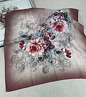Батистовый красивый женский платок-шаль с изумительным принтом 90х90 Турция
