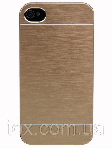 Алюмінієвий золотий чохол-накладка Motomo для Iphone 4/4S