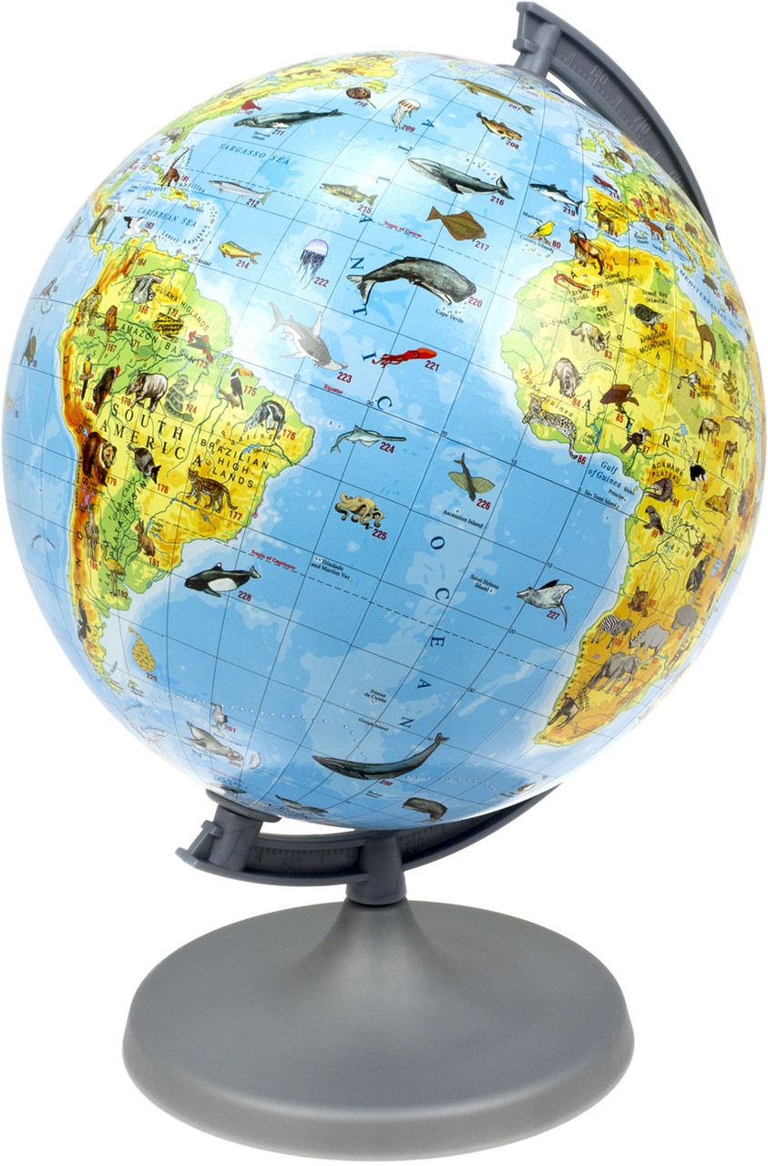 Глобус 220мм зоолог. з описом,1:6000000,в кор-ці №2243, фото 1