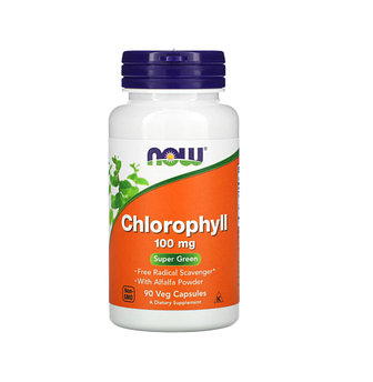 Хлорофіл 100 мг 90 рослинних капсул, NOW Chlorophyll 100 мг 90 капсул