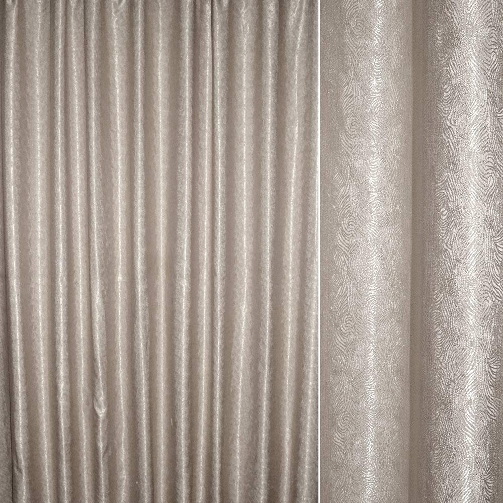 Атлас жакард 2-х-стор. для штор завиток ажурний невеликий сірий світлий, ш.280