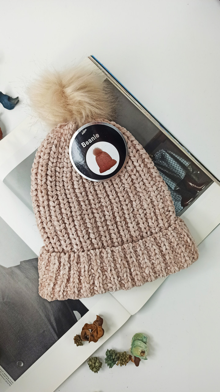 Шапка жіноча C@A Німеччина One Size з люриксом пудра (82576240)