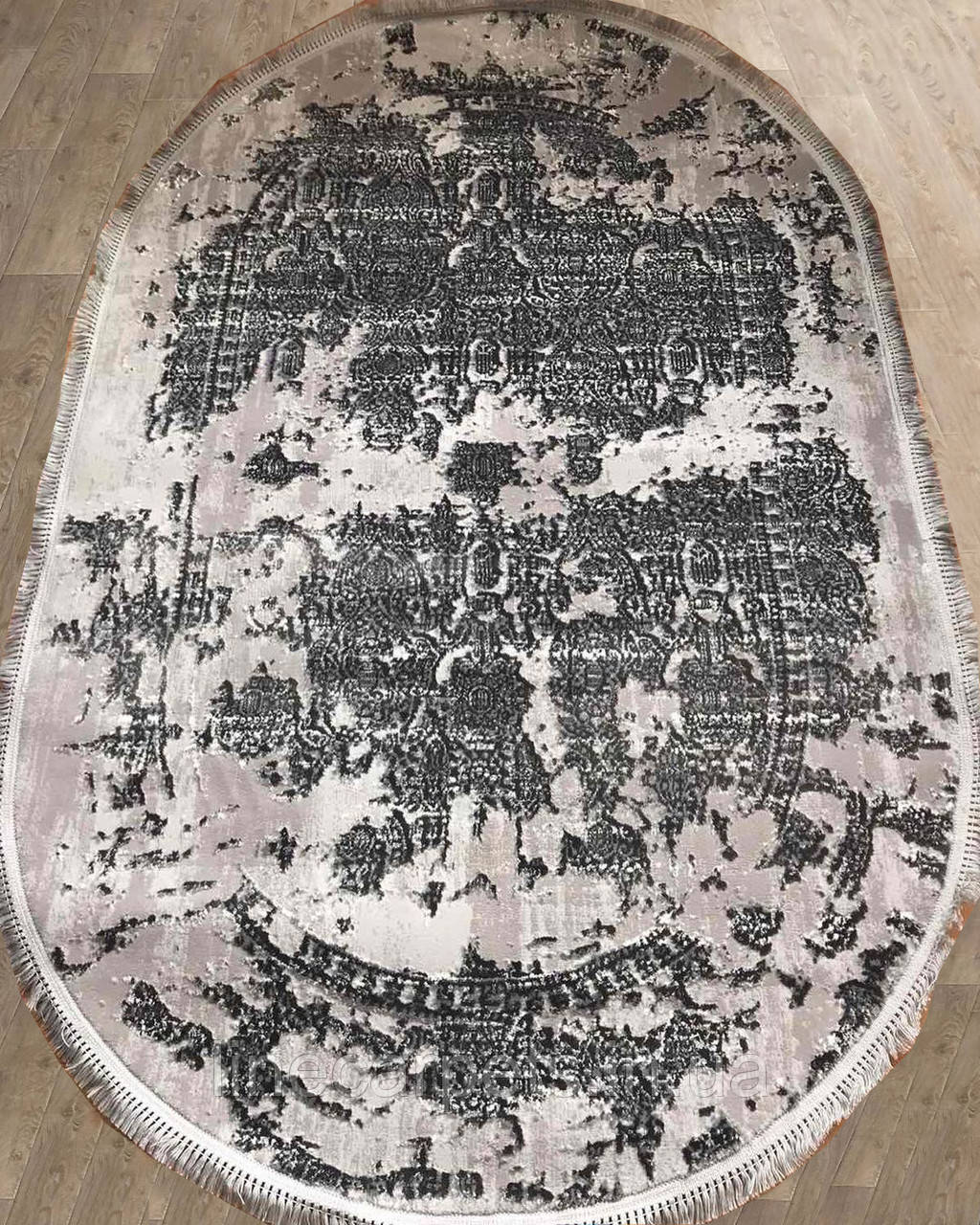 Класичний сірий овальний килим LEVADO 03914A L. GREY-D. GREY, фото 1