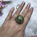 Кільце кругле яшма риолит в сріблі перстень з риолитом 17 розмір Індія, фото 3