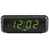 Настольные часы с будильником, цифровые, светодиодные, VST 738, цвет индикации - зелёный