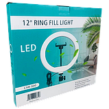Кільцева лампа 30см (RL-12) CXB-300 + ПУЛЬТ подарунок | led кільцева лампа 30 см Led Light для блогера, фото 4