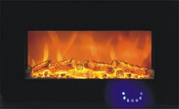 Настінний електрокамін Bonfire RLF-W01 (загартоване скло 99 см) з регулюванням яскравості полум'я