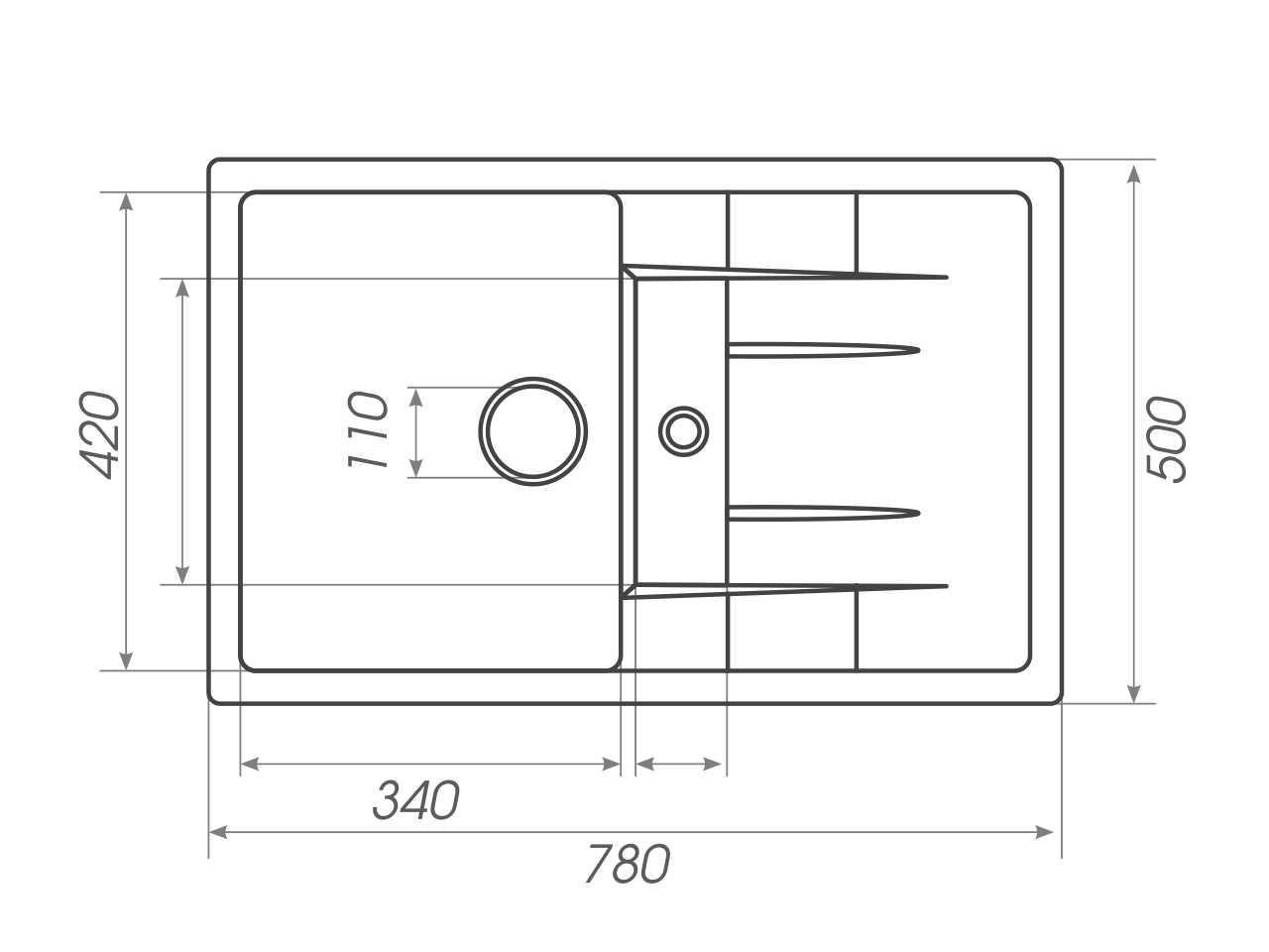 Гранитная мойка для кухни Platinum 7850 PRETSO глянец Черная