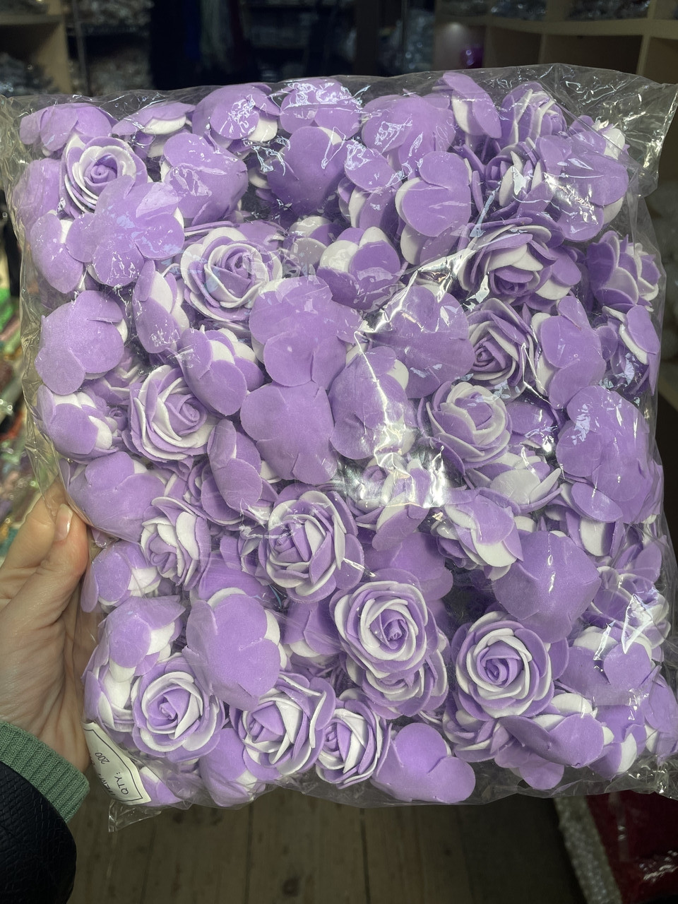 Троянди без ніжки 104, фіолетові з білим 200 шт.