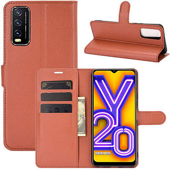 Чохол-книжка Litchie Wallet для Vivo Y20 Brown