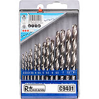 Набір свердл по металу HSS 2 -8 мм 13шт Richmann (C9401)