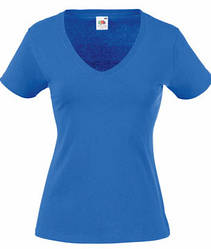 Жіноча футболка з V-подібним вирізом синя 398-51