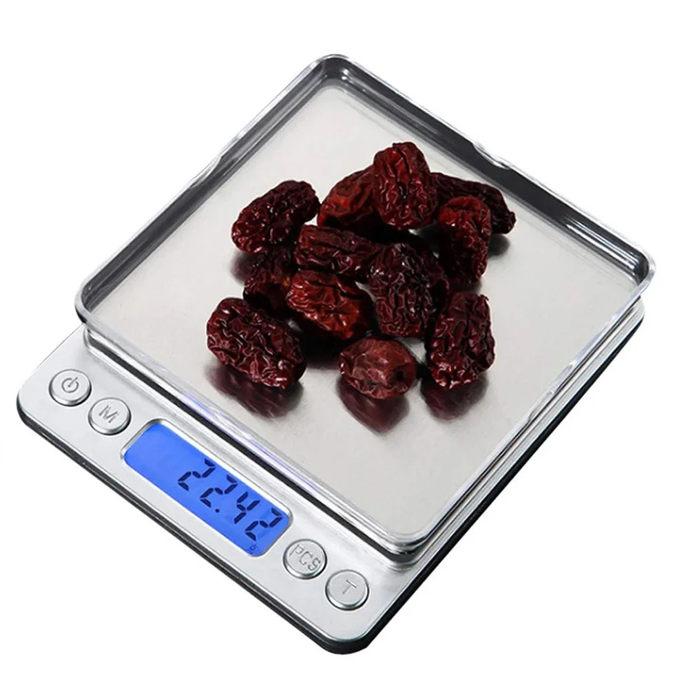 Ваги ювелірні електронні кишенькові 500 g 0.01 до 2 чашами високоточні міні ваги, фото 1