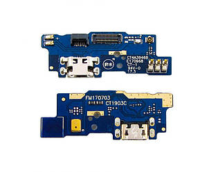 Шлейф - плата зарядки для Meizu M5c, з мікрофоном і компонентами