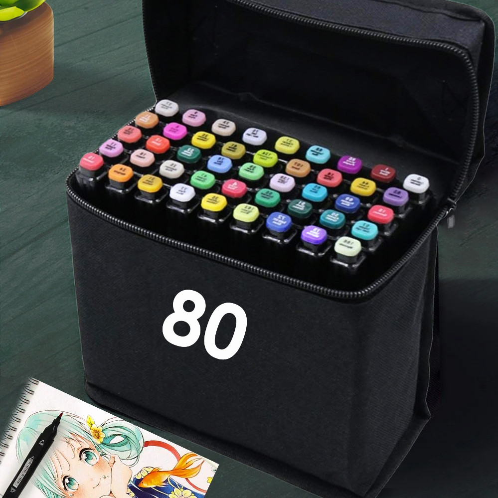 Скетч маркери SKETCHMARKER 80 кольорів Набір двосторонніх маркерів на спиртовій основі для архітектора