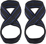 Лямки для тяги (вісмірка) Power System PS-3405 Figure 8 Black/Blue L/XL, фото 3