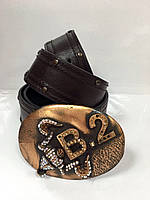 Ремінь пояс шкіряний жіночий BALIZZA шоколад