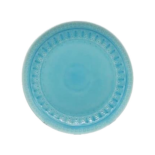 Велика страва кераміка кругла 27 см з принтом бірюзовий посуд для ресторанів 7953-59