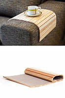 Дерев'яна підставка накладка-столик на підлокітник дивана 30х20 см mz693440 MAZHURA