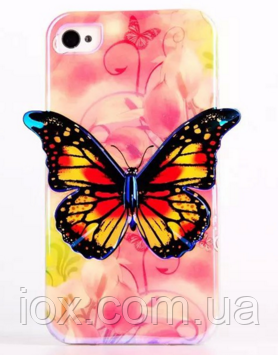 Силіконовий чохол фіолетова метелик для Iphone 4/4S