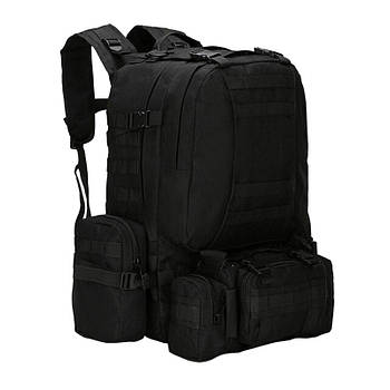 Рюкзак туристичний +3 підсумки AOKALI Outdoor B08 Black