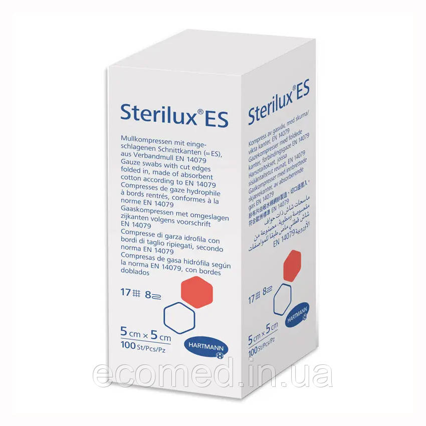 Марлеві серветки Sterilux® ES, 7,5см х 7,5см, нестерильні, 100шт/пак, фото 1