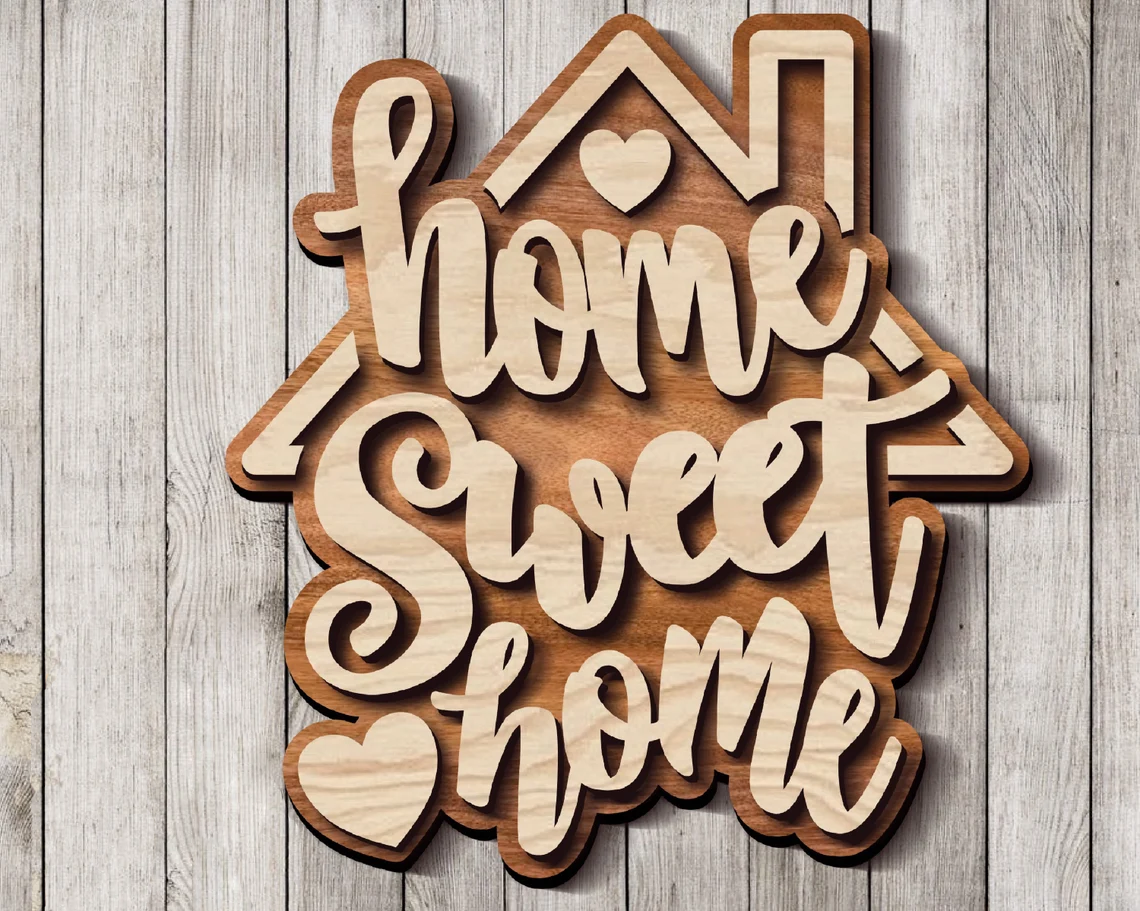 Декоративна дерев'яна табличка "Home sweet home" для дому