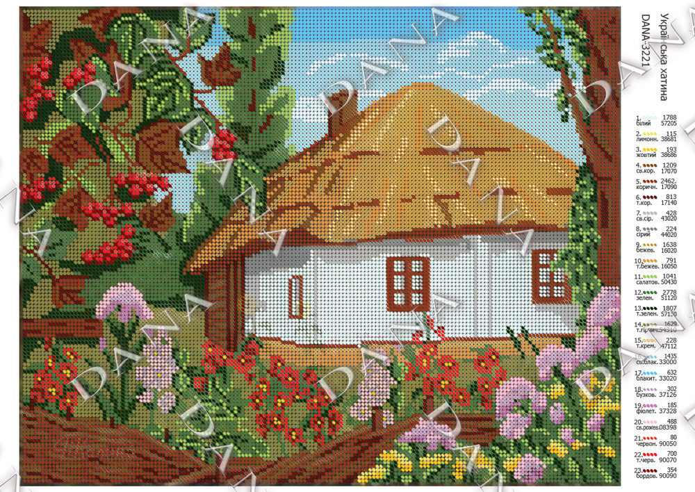 Схема для вишивання Українська хатина, фото 1